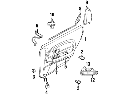 1999 Chrysler LHS Interior Trim - Rear Door Diagram
