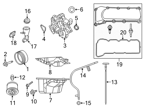 2009 Jeep Liberty Engine Parts, Mounts, Cylinder Head & Valves, Camshaft & Timing, Oil Pan, Oil Pump, Crankshaft & Bearings, Pistons, Rings & Bearings Diagram