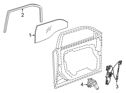 2022 Dodge Charger Glass - Front Door Diagram