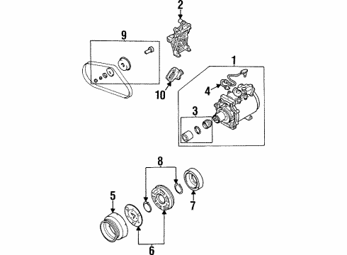 2000 Chrysler Sebring A/C Condenser, Compressor & Lines Diagram