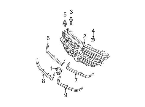 2004 Dodge Neon Grille & Components Diagram