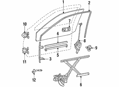 1987 Dodge Colt Door & Components Diagram