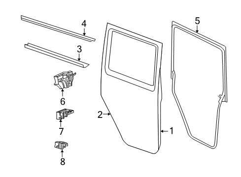 2019 Jeep Wrangler Rear Door Diagram