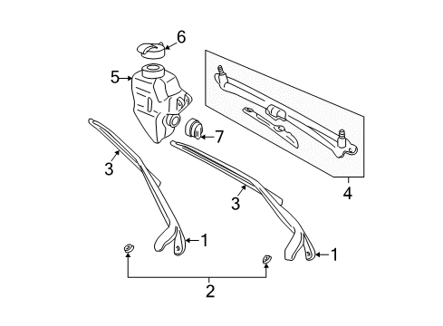 2005 Dodge Dakota Wiper & Washer Components Diagram