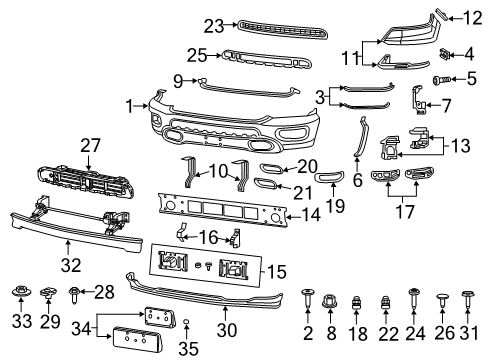 2019 Ram 1500 Front Bumper Diagram