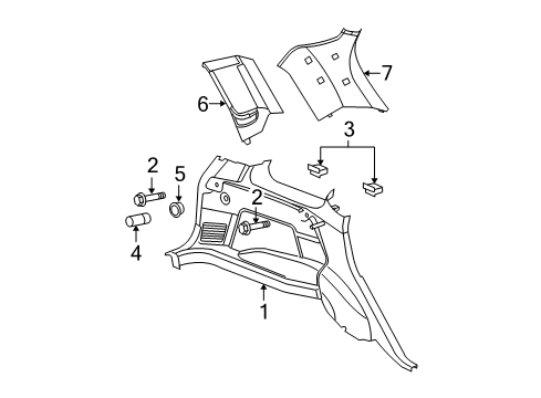 2009 Jeep Grand Cherokee Interior Trim - Quarter Panels Diagram