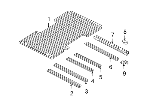 2000 Dodge Dakota Pick Up Box - Floor Diagram