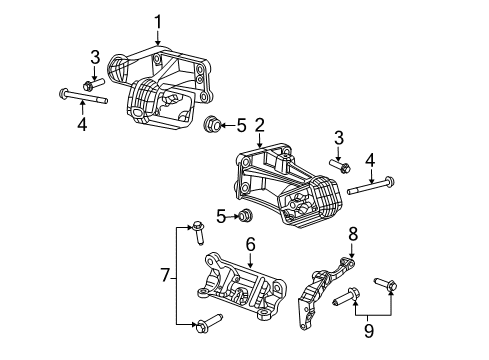 2009 Dodge Ram 3500 Engine & Trans Mounting Diagram 2 - Thumbnail