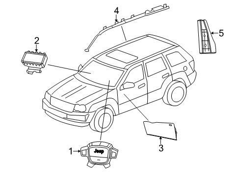 2019 Jeep Grand Cherokee Air Bag Components Diagram 1 - Thumbnail