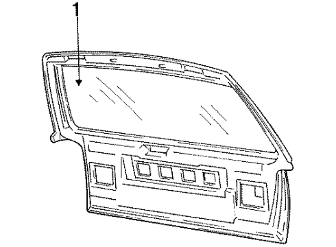 1994 Jeep Grand Cherokee Lift Gate & Hardware, Exterior Trim Diagram 2 - Thumbnail