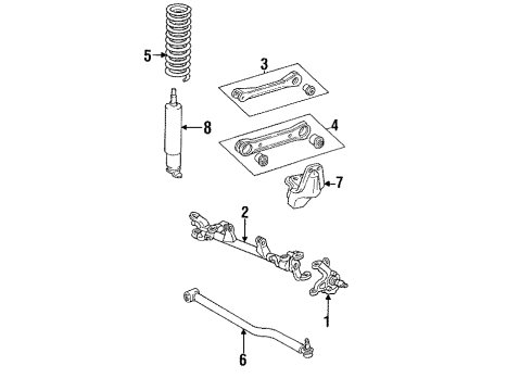 1987 Jeep Comanche Front Axle, Lower Control Arm, Upper Control Arm, Stabilizer Bar, Suspension Components Diagram