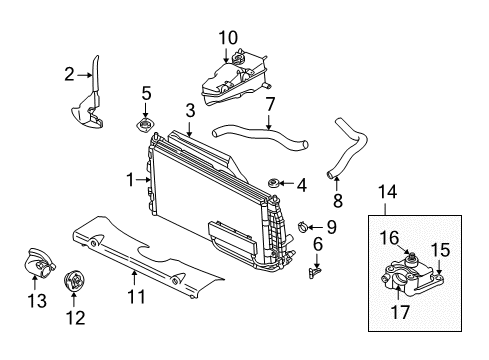 2002 Chrysler Concorde Radiator & Components Diagram 1 - Thumbnail