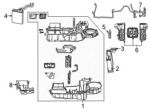 2009 Chrysler Aspen Heater Core & Control Valve Diagram