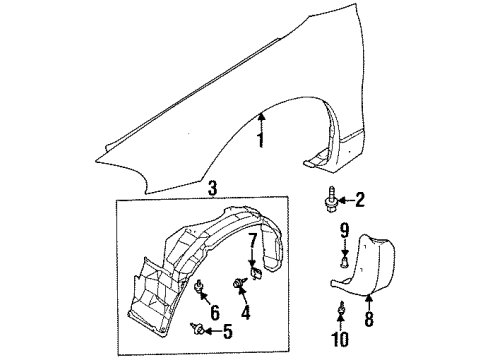 1999 Dodge Avenger Fender & Components Diagram