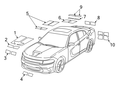 2022 Dodge Charger Stripe Tape Diagram