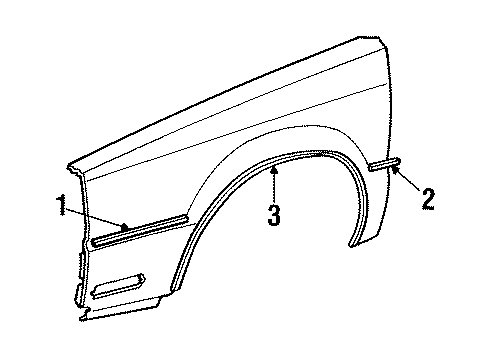 1993 Chrysler New Yorker Fender & Components, Exterior Trim Diagram