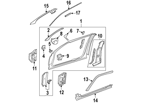 2001 Dodge Ram 2500 Hinge Pillar, Uniside Diagram