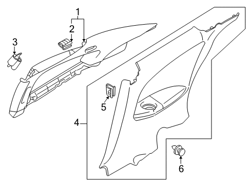2005 Dodge Stratus Interior Trim - Quarter Panels Diagram