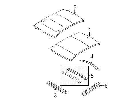 2008 Dodge Avenger Roof & Components Diagram