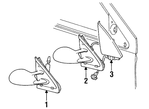 1999 Chrysler Sebring Outside Mirrors Diagram 1 - Thumbnail