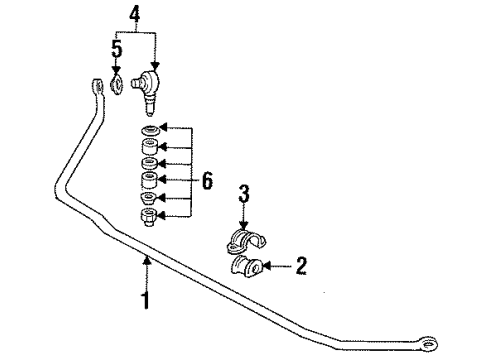 1996 Dodge Stealth Rear Suspension Components, Control Arm, Stabilizer Bar Diagram 1 - Thumbnail