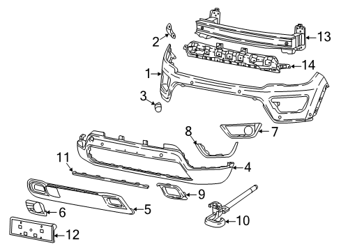 2019 Jeep Compass Front Bumper Diagram 1 - Thumbnail