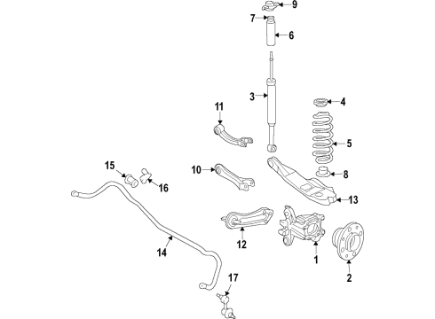 2016 Chrysler 200 Rear Suspension Components, Lower Control Arm, Stabilizer Bar Diagram 5 - Thumbnail