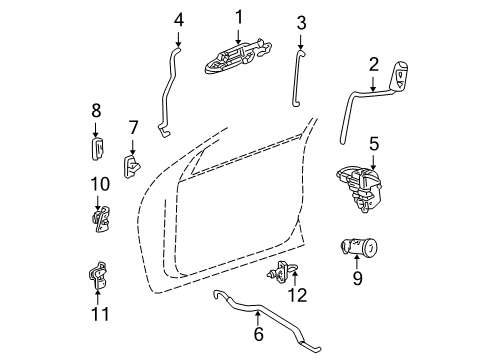 1999 Chrysler 300M Door & Components Diagram