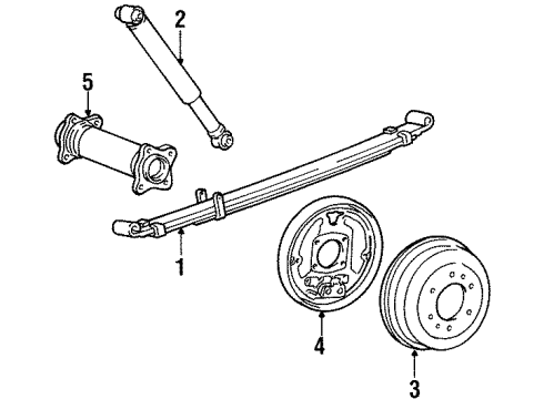 1989 Dodge Raider Rear Suspension Components, Axle Housing Diagram 2 - Thumbnail