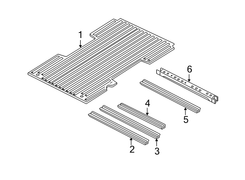 2007 Dodge Dakota Pick Up Box - Floor Diagram