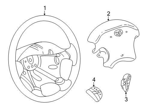 2001 Chrysler Sebring Steering Column & Wheel, Shroud, Switches & Levers Diagram 7 - Thumbnail