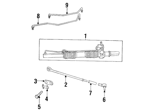 1999 Chrysler LHS Steering Column & Wheel, Steering Gear & Linkage, Shaft & Internal Components, Shroud, Switches & Levers Diagram