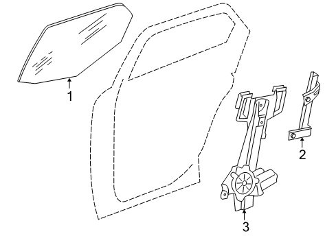 2010 Chrysler 300 Rear Door - Glass & Hardware Diagram