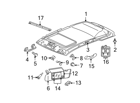 2009 Jeep Grand Cherokee Interior Trim - Roof Diagram