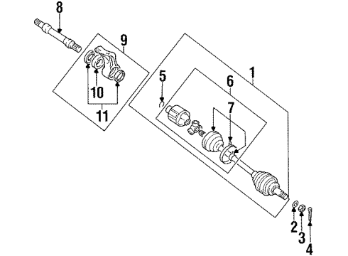 2000 Chrysler Sebring Drive Axles - Front Diagram