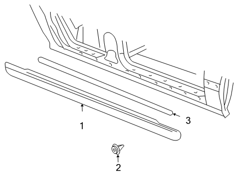 2003 Jeep Grand Cherokee Exterior Trim - Pillars, Rocker & Floor Diagram