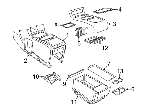 2011 Dodge Grand Caravan Center Console, Front Console Diagram 3 - Thumbnail