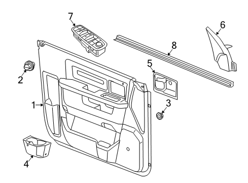 2024 Ram 1500 Classic Interior Trim - Front Door Diagram