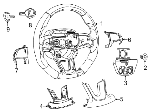 2015 Dodge Challenger Steering Column, Steering Wheel & Trim Diagram