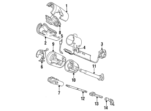 1989 Dodge Caravan Steering Column & Shroud, Switches & Levers Diagram 2 - Thumbnail