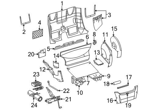 2004 Chrysler Crossfire Interior Trim - Rear Body Diagram