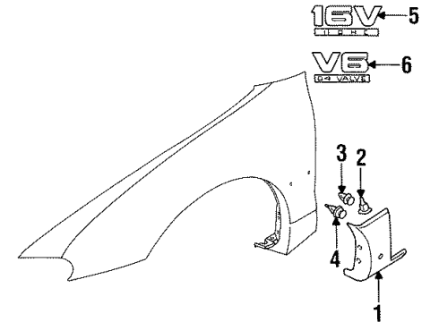 1997 Chrysler Sebring Exterior Trim - Fender Diagram
