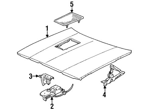 1985 Chrysler LeBaron Hood & Components, Exterior Trim Diagram