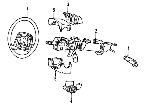 1988 Dodge Dynasty Steering Column, Steering Wheel & Trim Diagram