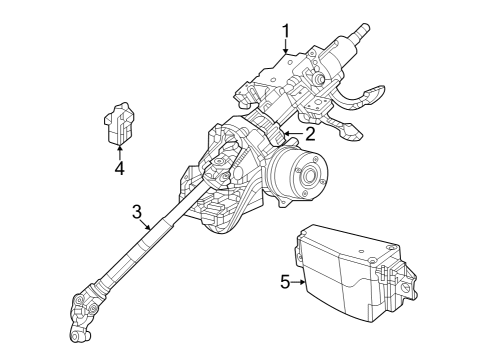 2025 Jeep Grand Cherokee Shaft & Internal Components, Steering Column Assembly, Shroud, Switches & Levers Diagram
