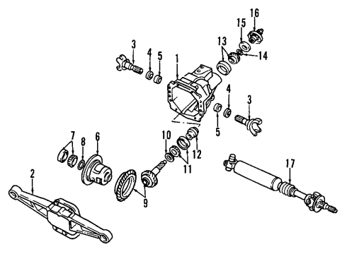 1993 Dodge Viper Rear Axle, Differential, Propeller Shaft Diagram