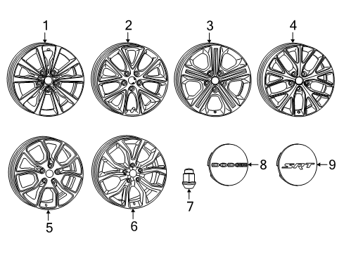 2017 Dodge Durango Wheels, Covers & Trim Diagram