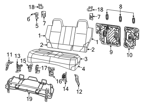 2017 Jeep Patriot Rear Seat Components Diagram