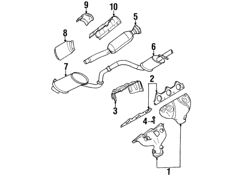 1997 Chrysler Cirrus Exhaust Components, Exhaust Manifold Diagram