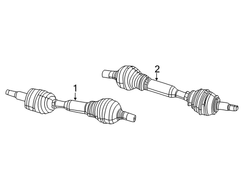2023 Jeep Cherokee Drive Axles - Front Diagram
